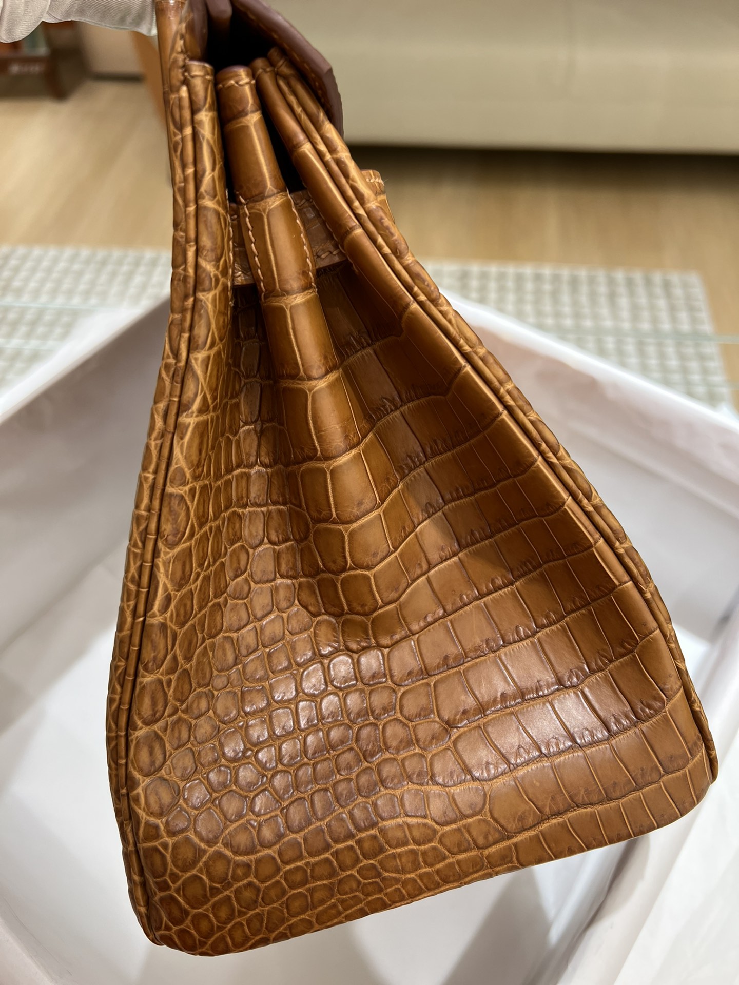 Hermes Birkin 30CM Handmade Bag In Brown Crocodile Porosus Matte Skin